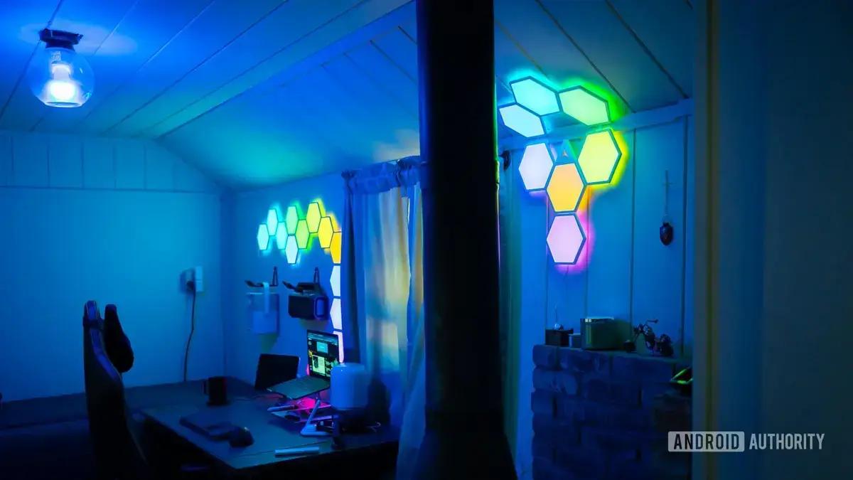 Controle total de iluminação com painéis hexagonais personalizáveis