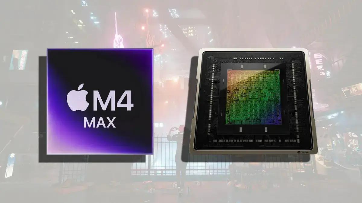 Comparativo entre performance do M4 Max e RTX 5090 em jogos e energia