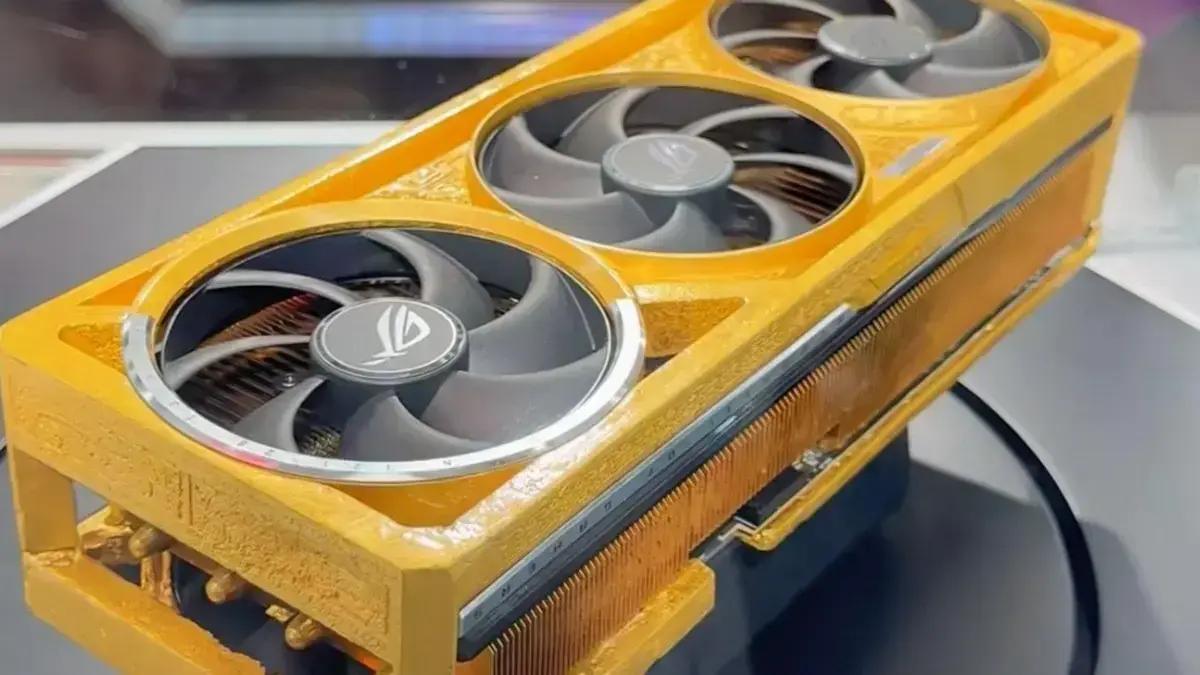 GPU de ouro de alto padrão é exibida em evento na China