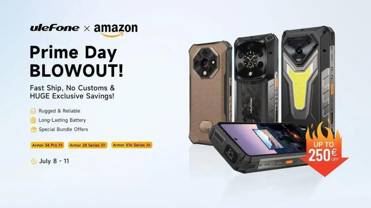 Ofertas do Prime Day da Ulefone: smartphones resistentes com descontos de até €250