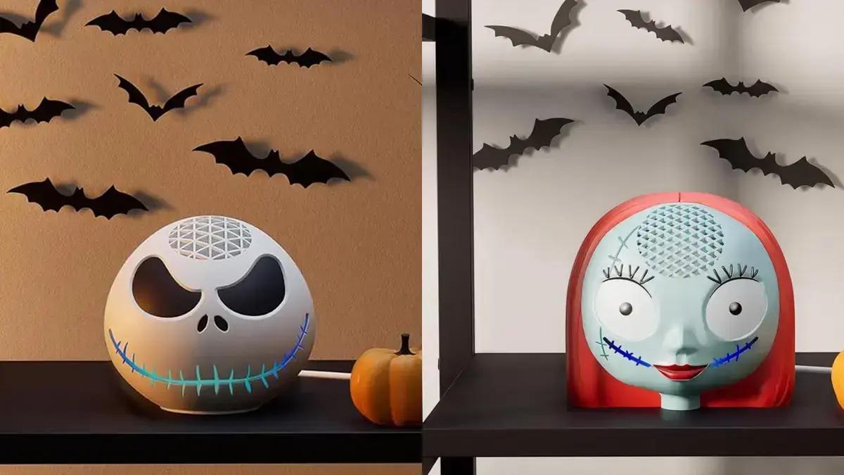 Pacote especial do Amazon Echo Dot com tema de "O Estranho Mundo de Jack" não válido para o Brasil