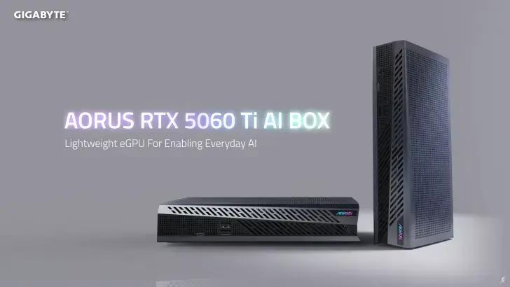 Gigabyte lança AORUS RTX 5060 Ti AI BOX, eGPU compacta com desempenho semelhante a placas de desktop