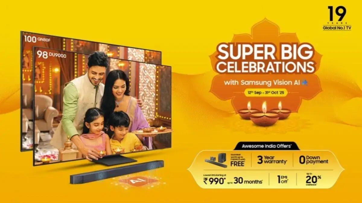 Samsung Índia apresenta ofertas especiais em TVs com tecnologia Vision AI (promoção exclusiva para o mercado indiano)