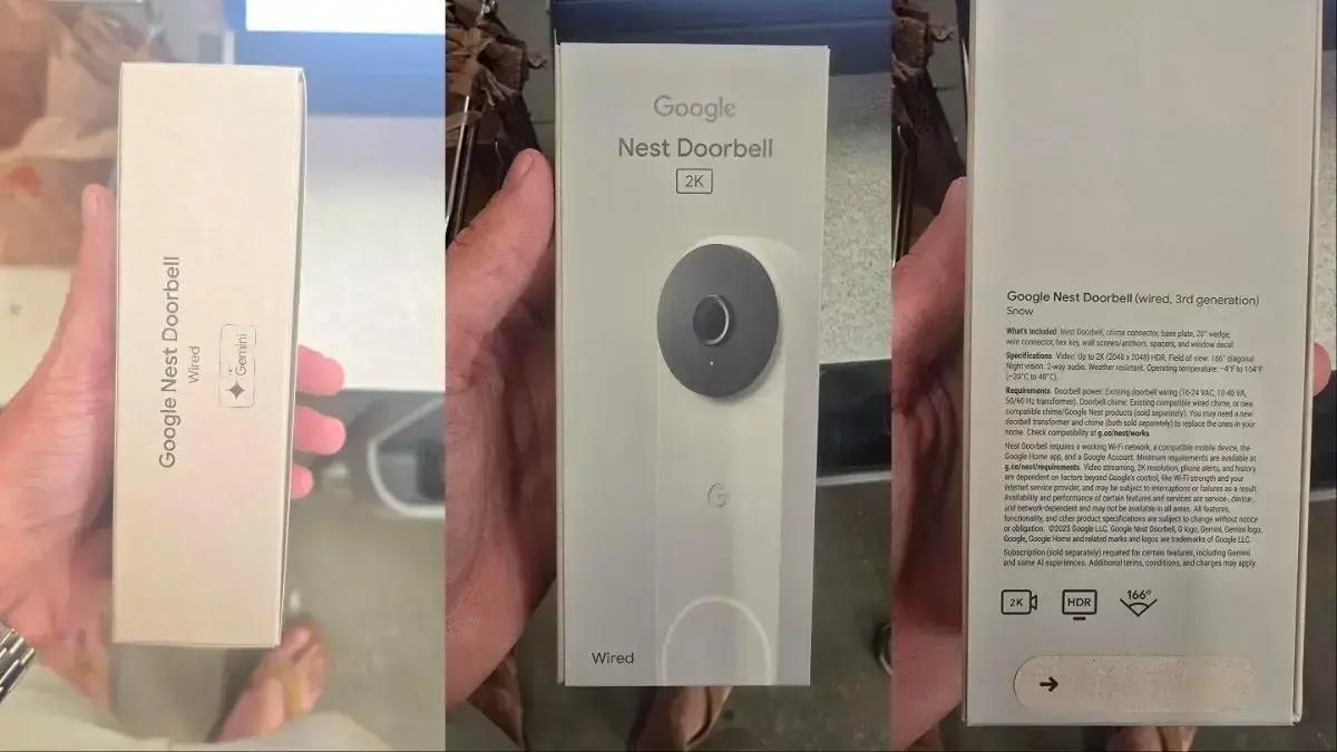 Especificações principais da nova campainha Google Nest Doorbell 2K são reveladas antes do lançamento