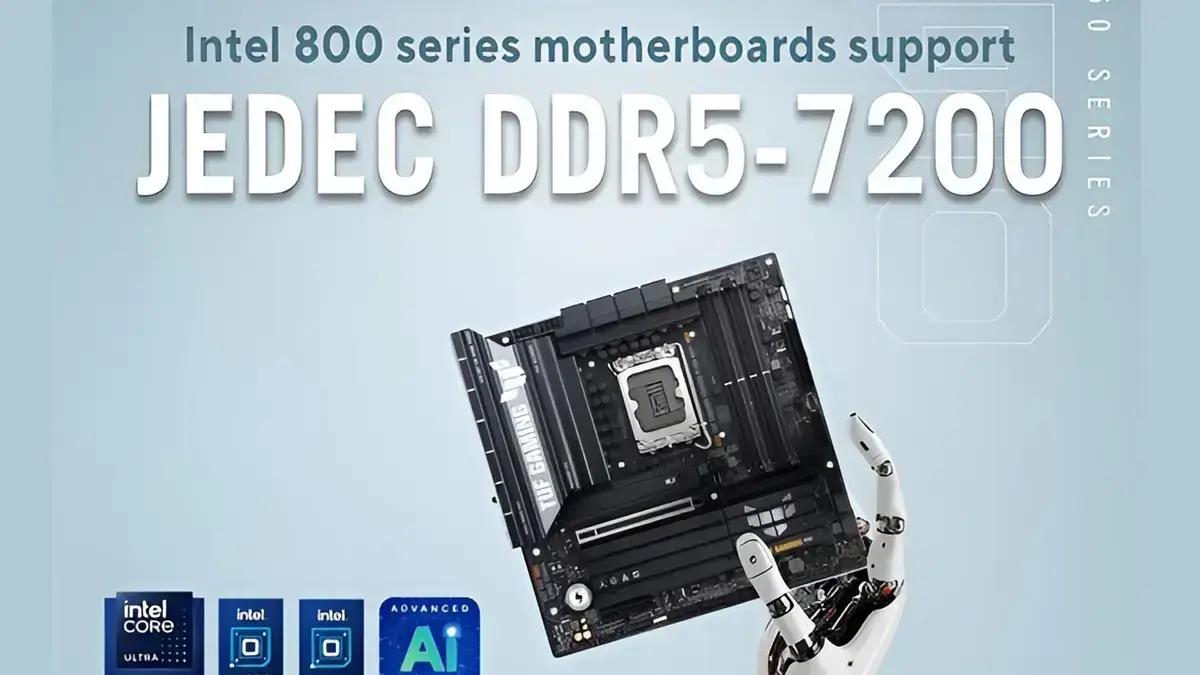 Placas-mãe ASUS da série 800 passam a suportar memória DDR5 até 7200 MT/s com CPUs Intel Core Ultra 200S