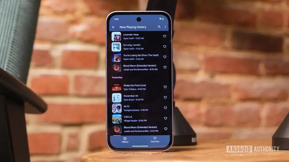 Atualização do Now Playing no Google Pixel remove botão de favoritos