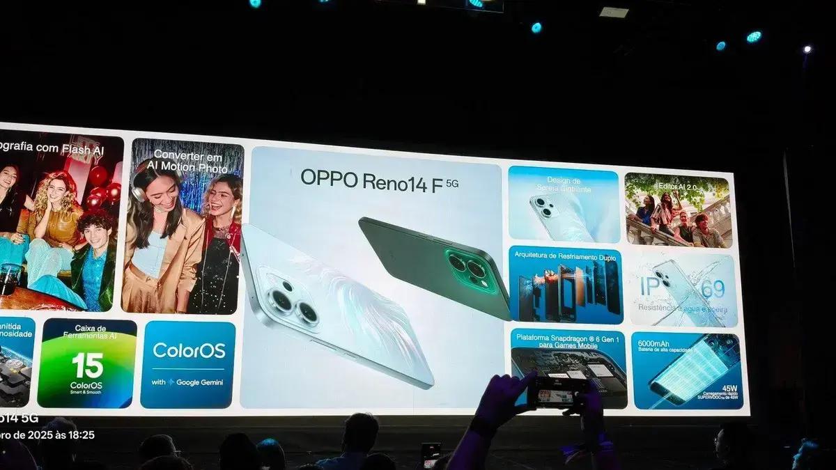 Oppo Reno 14 chega ao Brasil com recursos premium e preço de até R$ 5 mil