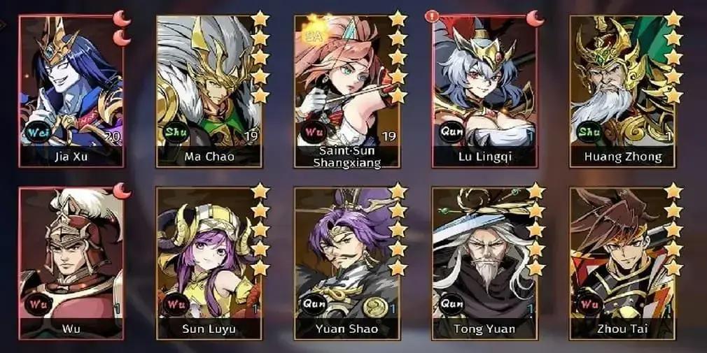 Lista de níveis e explicação sobre reroll em Legend of Kingdoms