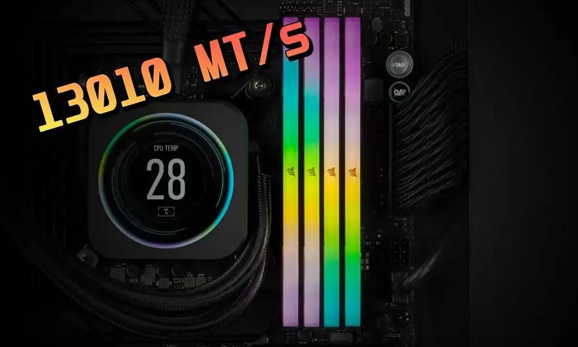 DDR5 atinge velocidade recorde de 13.010 MT/s com memória Corsair Vengeance