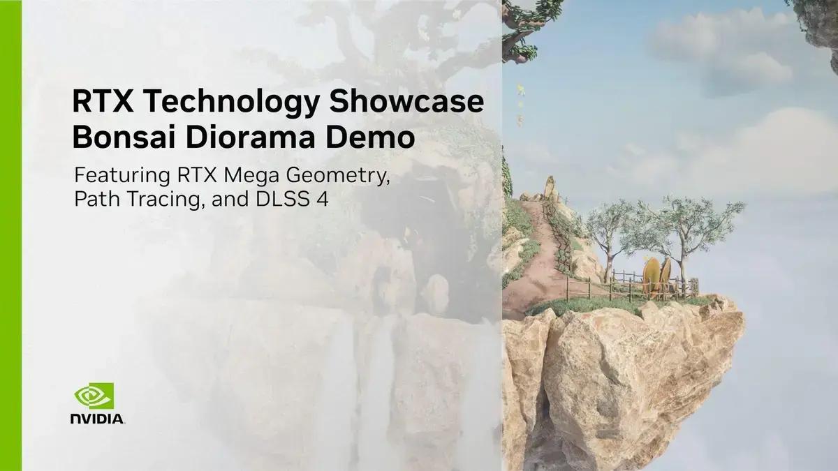 NVIDIA lança demo Bonsai Diorama com tecnologias DLSS 4, path tracing e RTX Mega Geometry
