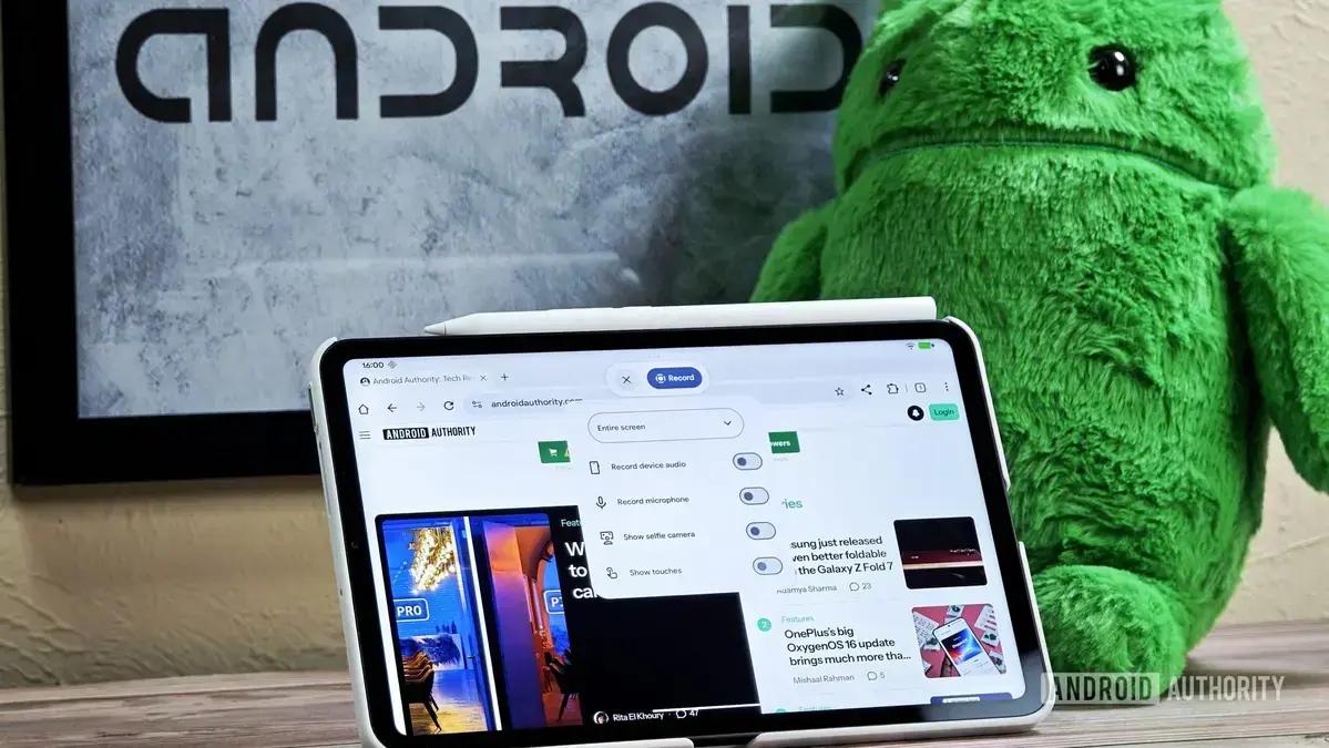 Google prepara melhorias no gravador de tela para tablets e PCs Android