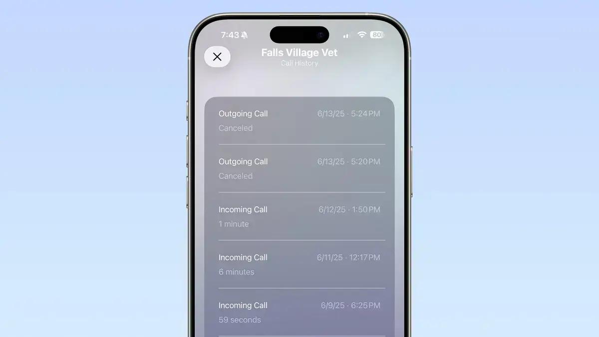 iOS 26 permite acessar o histórico completo de chamadas no iPhone