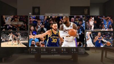 Jogos selecionados do Los Angeles Lakers terão transmissões 3D ao vivo no Vision Pro