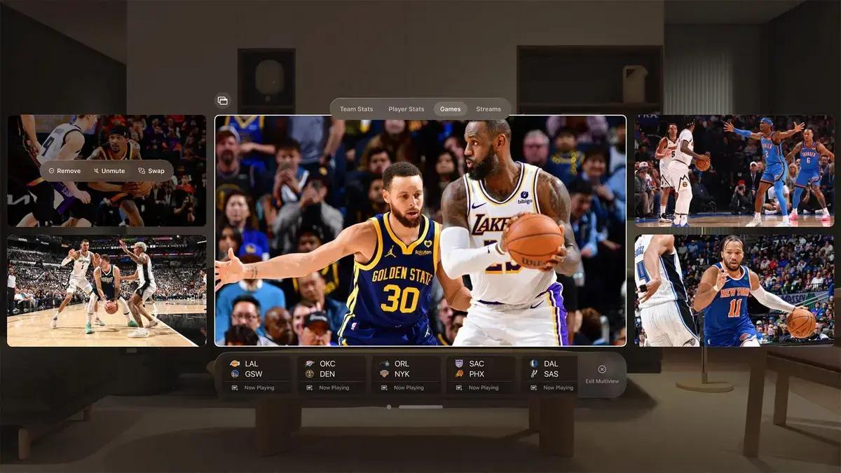 Jogos selecionados do Los Angeles Lakers terão transmissões 3D ao vivo no Vision Pro
