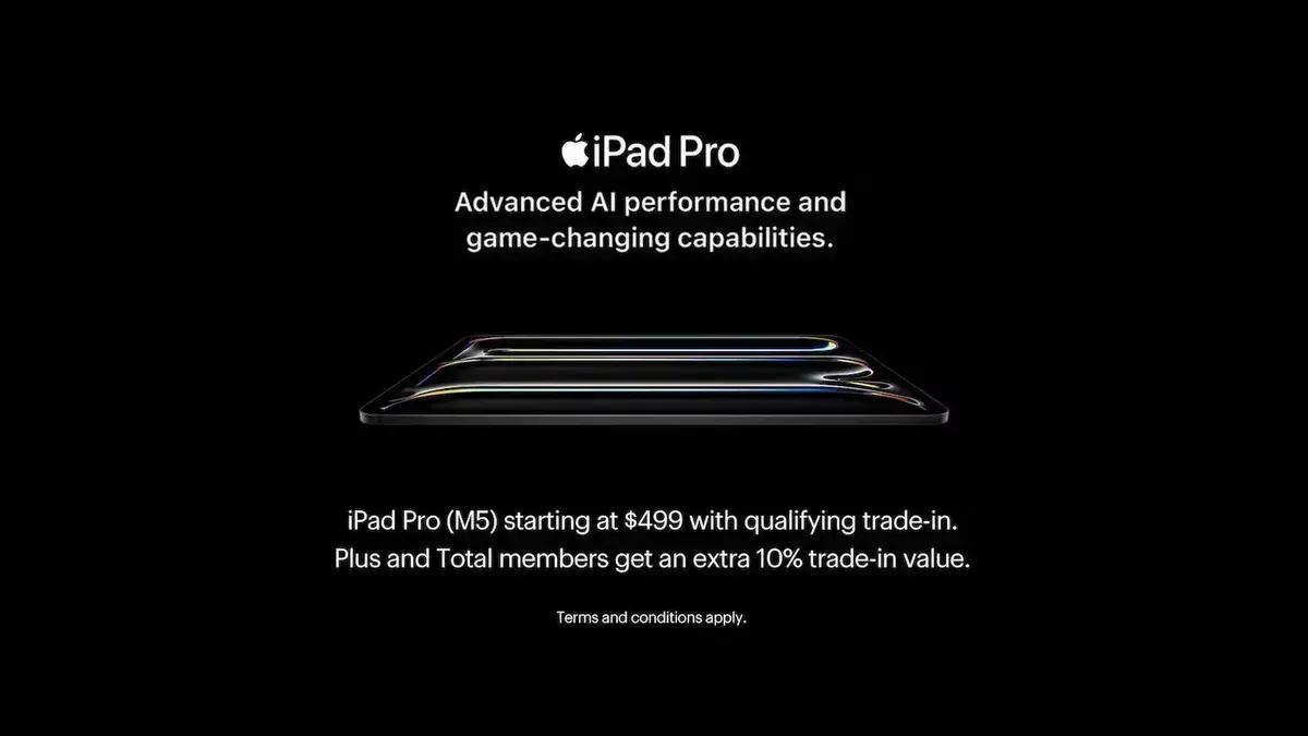 Best Buy oferece desconto de US$ 50 no iPad Pro M5 para membros e opções de troca, promoção não válida no Brasil