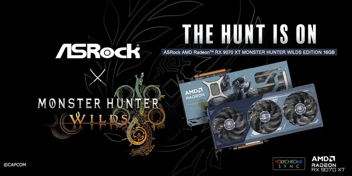 ASRock lança edição especial da RX 9070 XT com tema Monster Hunter; preço é em dólar e não inclui Brasil