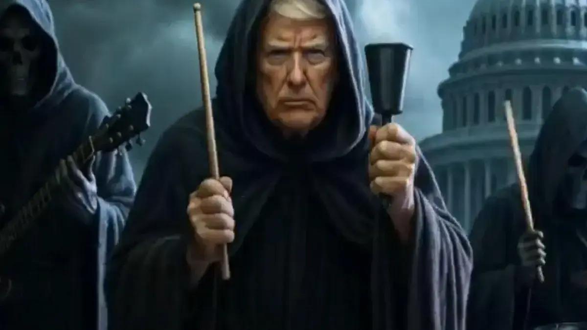 Trump compartilha vídeo com aliado retratado como a Morte e gera debate político