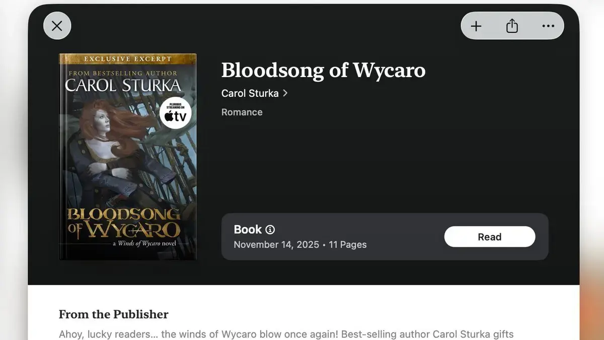 Livro fictício "Bloodsong of Wycaro" é destaque na série Pluribus da Apple TV 35 Livro fictício "Bloodsong of Wycaro" é destaque na série Pluribus da Apple TV