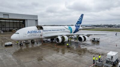 Airbus A380 plataforma de testes oficializada para inovações em propulsão aérea 44 Airbus A380 vira laboratório voador para tecnologias de propulsão sustentável