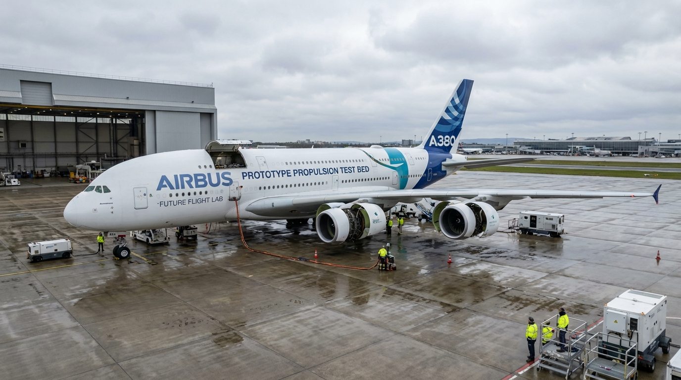 Airbus A380 vira laboratório voador para tecnologias de propulsão sustentável