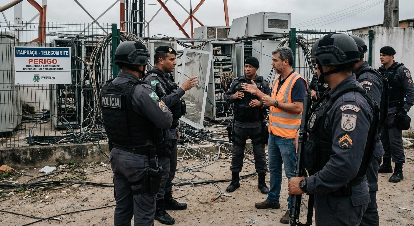Intimidação armada em Itaipuaçu causa suspensão temporária da internet e expõe falhas em segurança