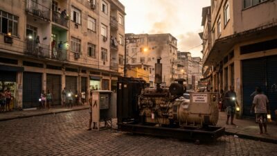 Uso crescente de geradores a diesel em cidades brasileiras agrava crise energética e impacto ambiental