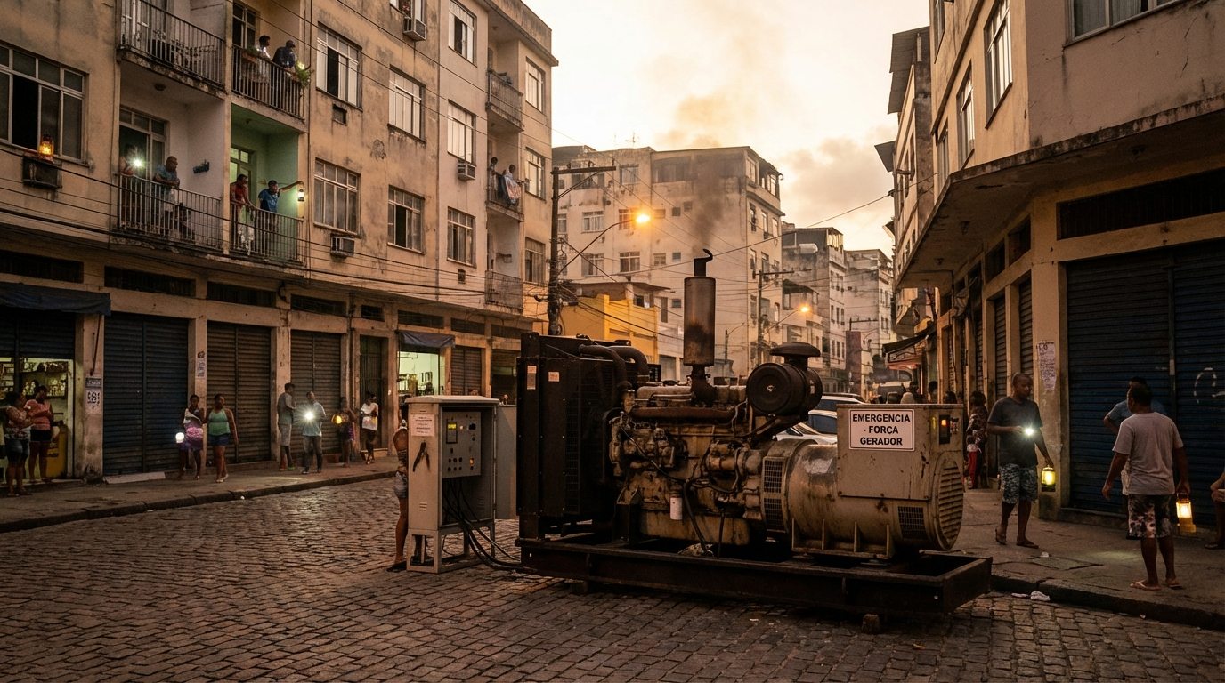 Uso crescente de geradores a diesel em cidades brasileiras agrava crise energética e impacto ambiental