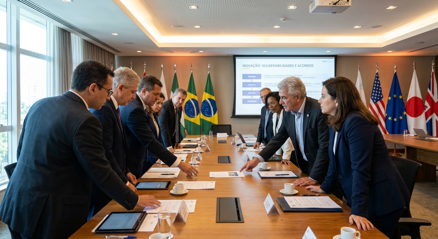 Acordos internacionais expõem vulnerabilidades da inovação no Brasil 34 Vulnerabilidades em acordos internacionais ameaçam inovação tecnológica no Brasil