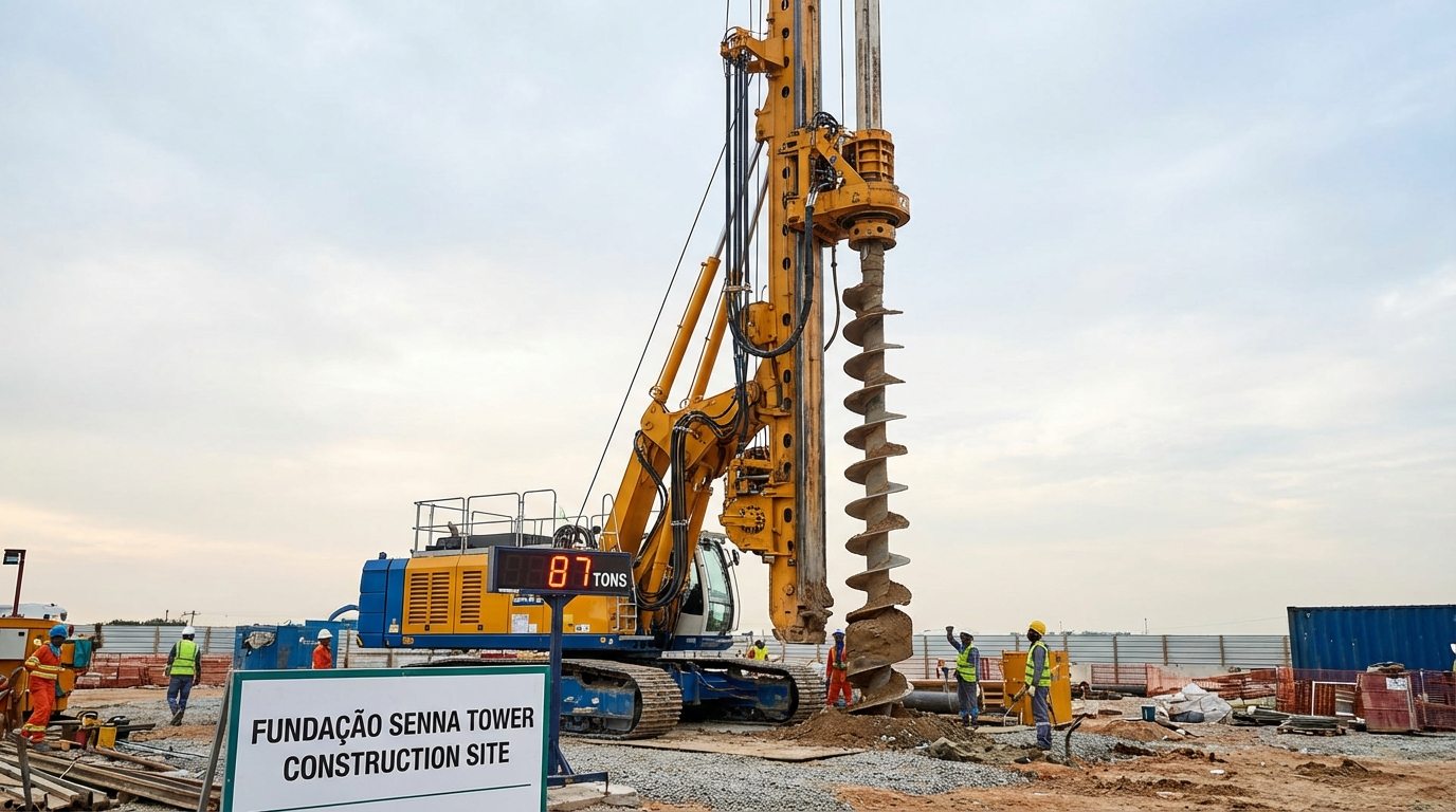 Nova hélice contínua de 87 toneladas promete otimizar fundações profundas em obras de grande escala