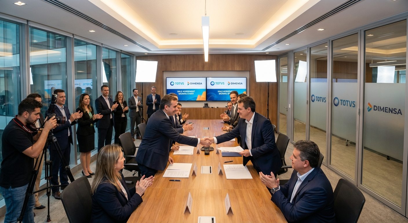 TOTVS Venda da Dimensa anuncia oficialmente venda por R$ 1,4 bilhão reforçando cloud e IA 36 TOTVS vende Dimensa por R$ 1,4 bilhão para focar em cloud e inteligência artificial